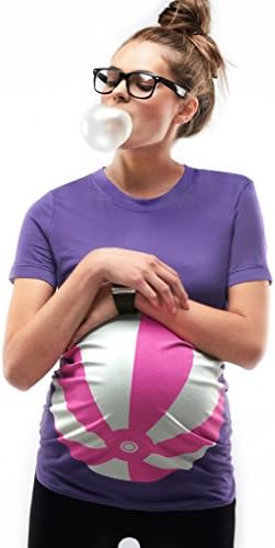 Mamagama Purple Beachball Maternity T-shirt (L)