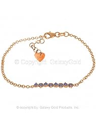 14k Rose Gold Prong Set Tanzanite Bracelet