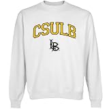 NCAA Long Beach State 49ers White Logo Arch Applique Crew Neck Fleece Sweatshirt