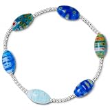 Bridge Jewelry Sterling Silver Oval Bead Bracelet - Silver