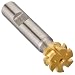Niagara Cutter CCS150 Concave Radius Shank Type Cutter, High Speed Steel, TiN Coated, Weldon Shank, 3/4" Cutter Diameter, 6 Flutes, 3/32" Radius, 0.375" Width