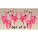 6 Mini Pink Flamingoes Whirly-gig twirling Wings Lawn Ornaments