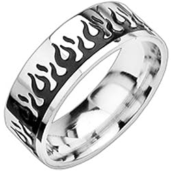 Stainless Steel Two Tone Light My Fire Ring