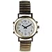 Ladies Tel-Time Gold-Colored Talking Watch with White Dial-Expansion Band