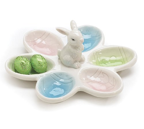 Adorable Porcelain Easter Bunny Egg Plate/Holder Adorable Easter Decor