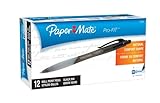 Paper Mate Pro-Fit Medium Point Retractable Ballpoint Pen, 12 Black Pens (70736)