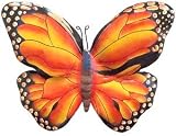 Hand Painted Metal Orange Butterfly Wall Hanging - Garden Art