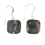 Anna Perrone Rhodonite Beaded Earrings Finished with .925 Sterling Silver