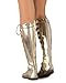 Breckelles DD41 Women Suede Gilly Tie Peep Toe Knee High Gladiator Sandals