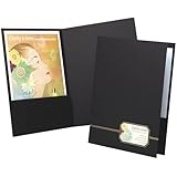 Oxford Monogram Executive Twin Pocket Folder, Black/Gold, Letter Size, 4 per Pack (4161)