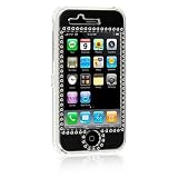 Apple iPhone 3G Diamond Design Translucent Clear Snap-On Case Cover with Screen Protector