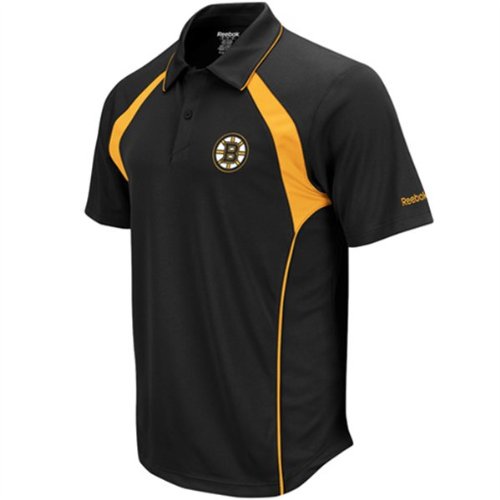 NHL Men's Boston Bruins Trainer Polo Shirt (Black, Small)