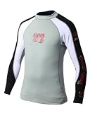  : Body Glove 540 Mens Long Arm Lycra Shirts Rash Guard (Black/White/Silver, 3X-Large)