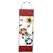 Wilco Imports Distressed Metal Wall Plaque with Red Trim, Bright Flowers and a Bird, 10-Inch by 1-3/4-Inch by 35-Inch High