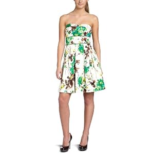 Teeze Me Junior's Allover Print Strapless Dress