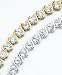 18k White or Yellow Gold Over Sterling Silver Cubic Zirconia Bracelet