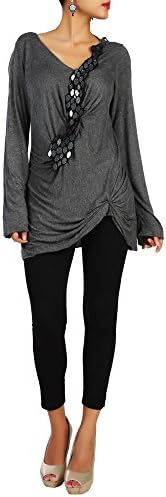 Arun Sardana Indian Bollywood Designer Wear Grey Full Sleeves Jersey Women Top