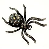 Acosta Brooches - AB Crystal Gothic Spider - Costume Brooch