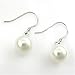 Feramox Sterling Silver Freshwater Cultured Shell Pearl Earrings Dangle Studs