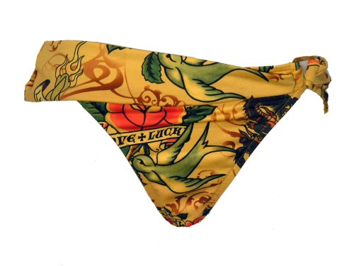Lucky Brand Love & Luck Pink or Gold Swimsuit-bottoms M