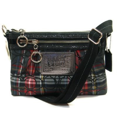 Coach Limited Edition Poppy Tartan Plaid Glam Swingpack Messenger Bag 43287 Black Multi Coach Limited Edition Poppy Tartan Plaid Glam Swingpack Messenger Bag 43287 Black Multi