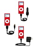 Deluxe Kit for the Apple iPod Nano 8GB includes a USB cable with Car and Wall Charger - Gomadic Brand w/ TipExchange Technology