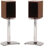Optimum Pair of Speaker Stands with Smoked Base and Chrome Rods