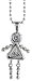 Sterling Silver April Birthstone Baby Brat Girl Pendant w/ Clear Color Cubic Zirconia