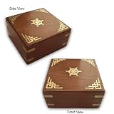 Indian Wooden Jewelry Box With Brass Plate Design Engraved & Velvet Lined Inside (Free Shipping) Wbox0044