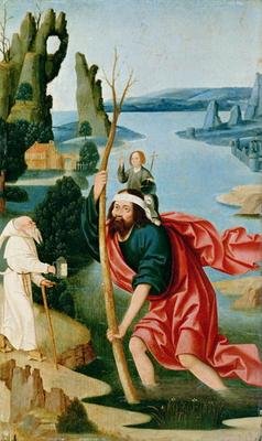 The Legend of St. Christopher (oil on panel) by French School - Art Print - Medium - 28x35cm