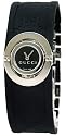 GUCCI Women's 112 Twirl Collection Black Rubber Bangle Watch #YA112518