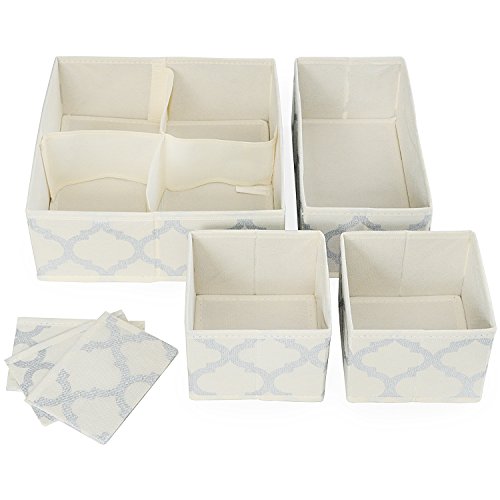 Premium home essentials set of 4 foldable closet drawer…