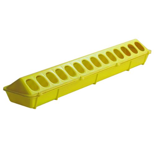 Little Giant Plastic Flip-Top Poultry Ground Feeder, Yellow