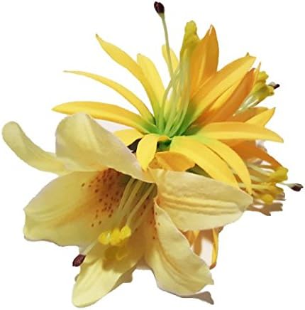 Casablanca Hair Clip - Hawaiian Flower Hair Clip - Hawaiian Hair Clip - Large Hair Clip - Big Hair Clip - Tropical Hair Clip - Spider Lily Hair Clip - Yellow