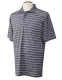 Premium Quality Men's 100% Spun Polyester Collegian Sport Golf Shirt - Gray/Red/White