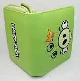 Angry Bird, Green Pig, Embroidery Wallet. Zipper Wallet.