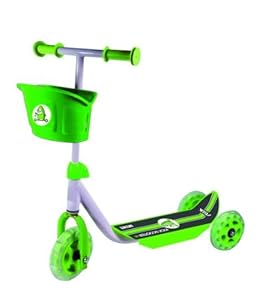 Stiga - Patinete infantil para principiantes (3 ruedas), color verde y negro