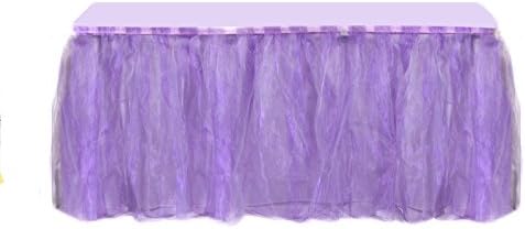 NOXZ Inc Organza Table Skirt for Every Occasions, Lavender - 21Ft