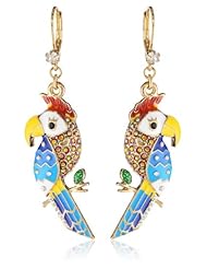 Betsey Johnson "A Day at the Zoo" Parrot Drop Earrings