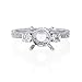 Diamond Antique Style 18k White Gold Engagement Ring Setting