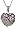 Sterling Silver Marcasite and Amethyst Colored Glass Heart Pendant Necklace, 18"