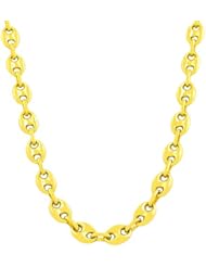 18 Karat Gold over Sterling Silver 7.6-mm Puffed Mariner Chain (18 Inch)