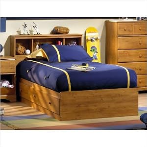Amesbury Twin Mates Bed Box and Bookcase Headboard