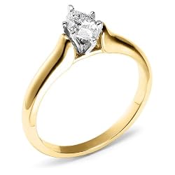 14k金银铜合金候爵金刚石单粒宝石定婚戒指