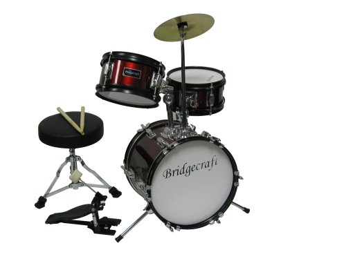Childrens Toyshop  Musical Instruments : DeRosa by Bridgecraft *BLUE* Child Drum Set with Seat, Sticks & Cymbal -DRM 312