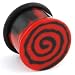 One Acrylic Single Flared Tie Dye Plug: 00g Red (SOLD INDIVIDUALLY. ORDER TWO FOR A PAIR.)