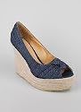 Knotted Denim Espadrille Wedge