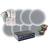 KTHSP86 - 4 Room In-Ceiling 6'' Home Speaker System w/4 Volume Controls Knob