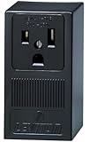 Leviton 5378 50 Amp, 250 Volt, Surface Mounting Receptacle, Straight Blade, Industrial Grade, Grounding, Black