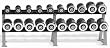 Hampton Fitness Club Set Eclipse Chrome Dumbbells: Includes 10 Pair Dumbbells (5-50 in 5 lb. increments), Rack Included (Commercial Grade)
